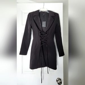 Womens black power dress